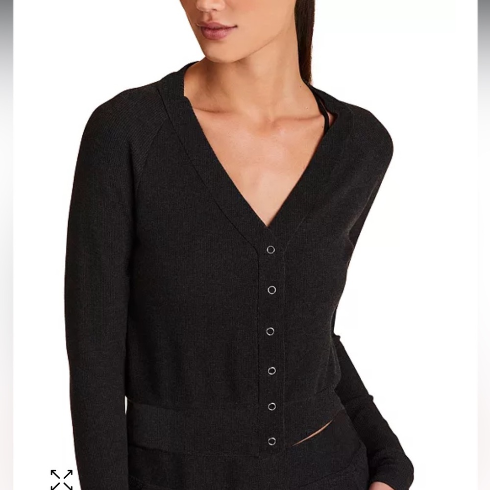 Alala Cropped Thermal Cardigan Sweater Sz M #H1